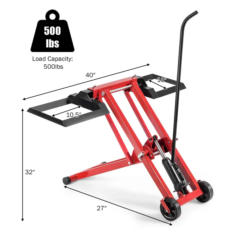 Hydraulic Lawn Mower Lift Stand – 500 lb Capacity, Tool-Free Assembly