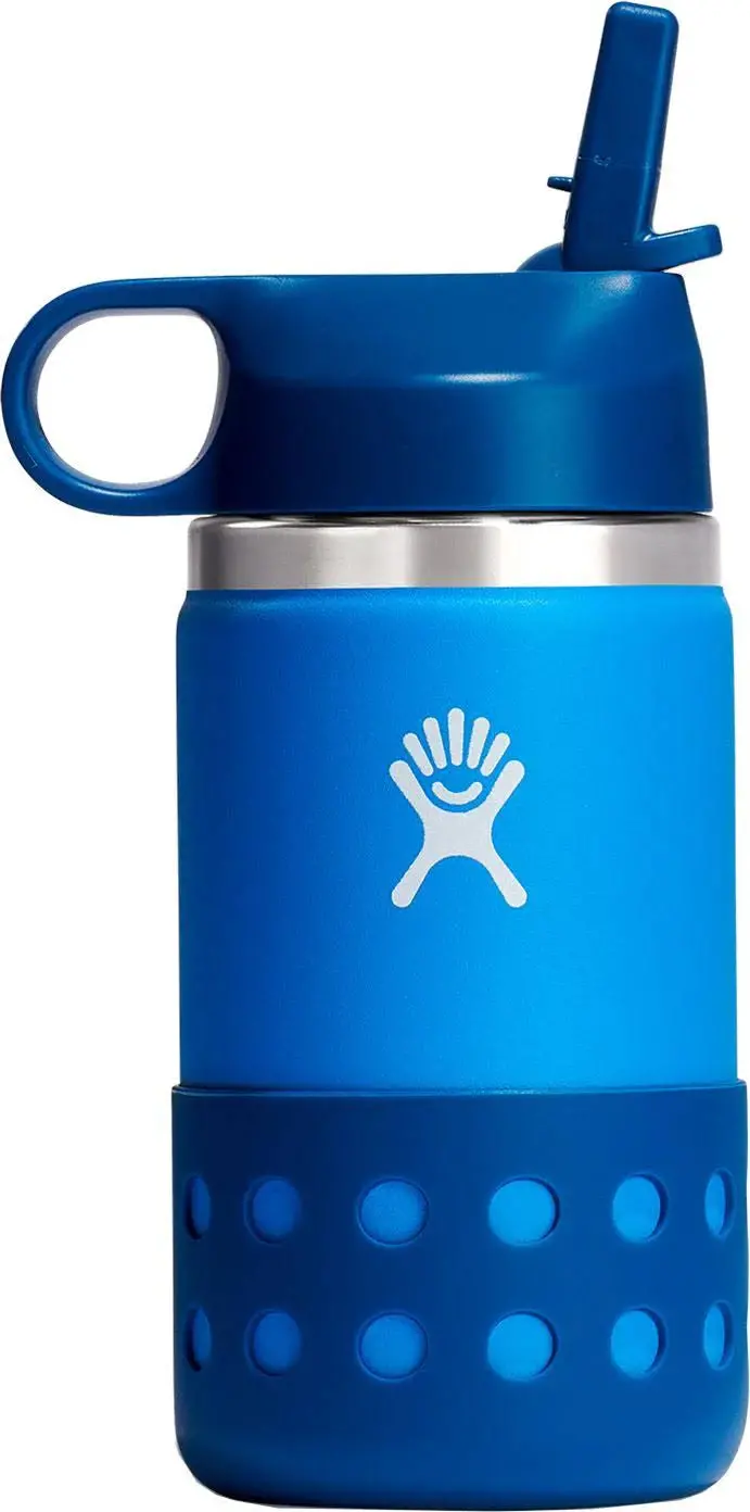 Hydro Flask Kids Wide Mouth Water Bottle – 12 oz, Lake Blue Colorway