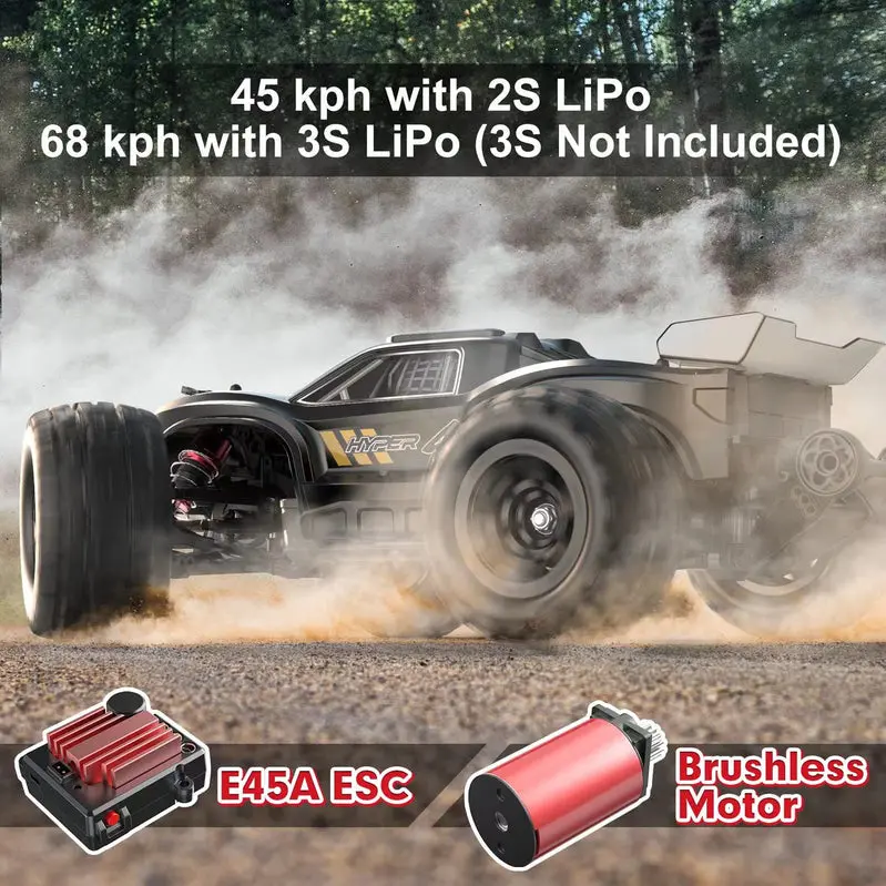 HYPER GO H16BM 1/16 Scale Brushless RC Car – Ready-to-Run, 42 MPH Max Speed, High-Performance Off-Road Racer