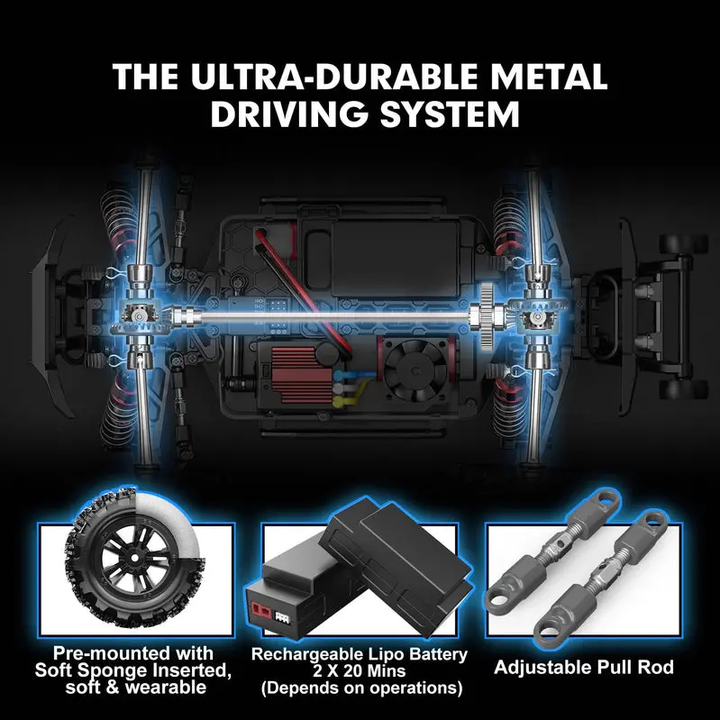 HYPER GO H16BM 1/16 Scale Brushless RC Car – Ready-to-Run, 42 MPH Max Speed, High-Performance Off-Road Racer