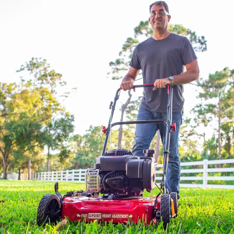 Hyper Tough 20" Gas-Powered Push Mower — 125cc Briggs & Stratton Engine, Prime N Pull Start, 5-Height Settings