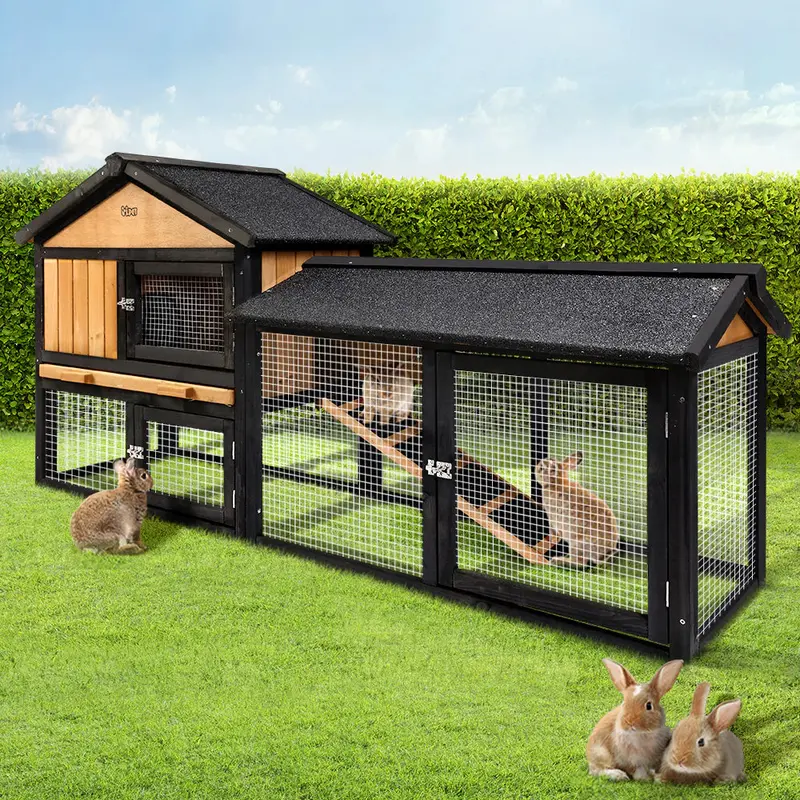 i.Pet Extra-Large Wooden Chicken Coop & Hutch – Outdoor Rabbit or Poultry Enclosure with Run