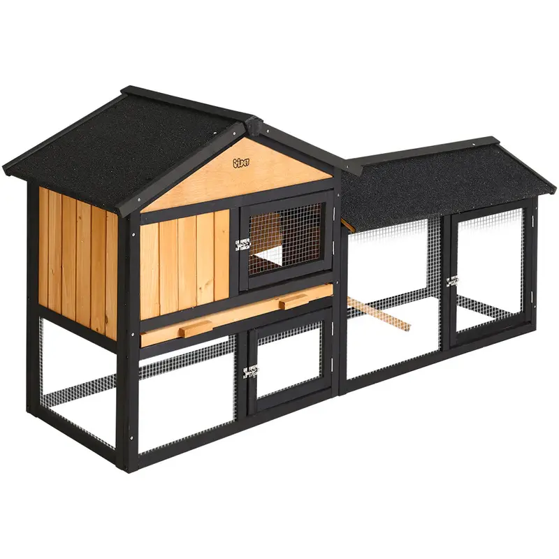 i.Pet Extra-Large Wooden Chicken Coop & Hutch – Outdoor Rabbit or Poultry Enclosure with Run