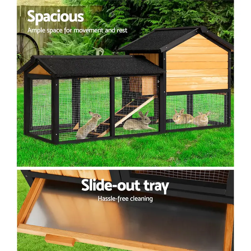 i.Pet Extra-Large Wooden Chicken Coop & Hutch – Outdoor Rabbit or Poultry Enclosure with Run