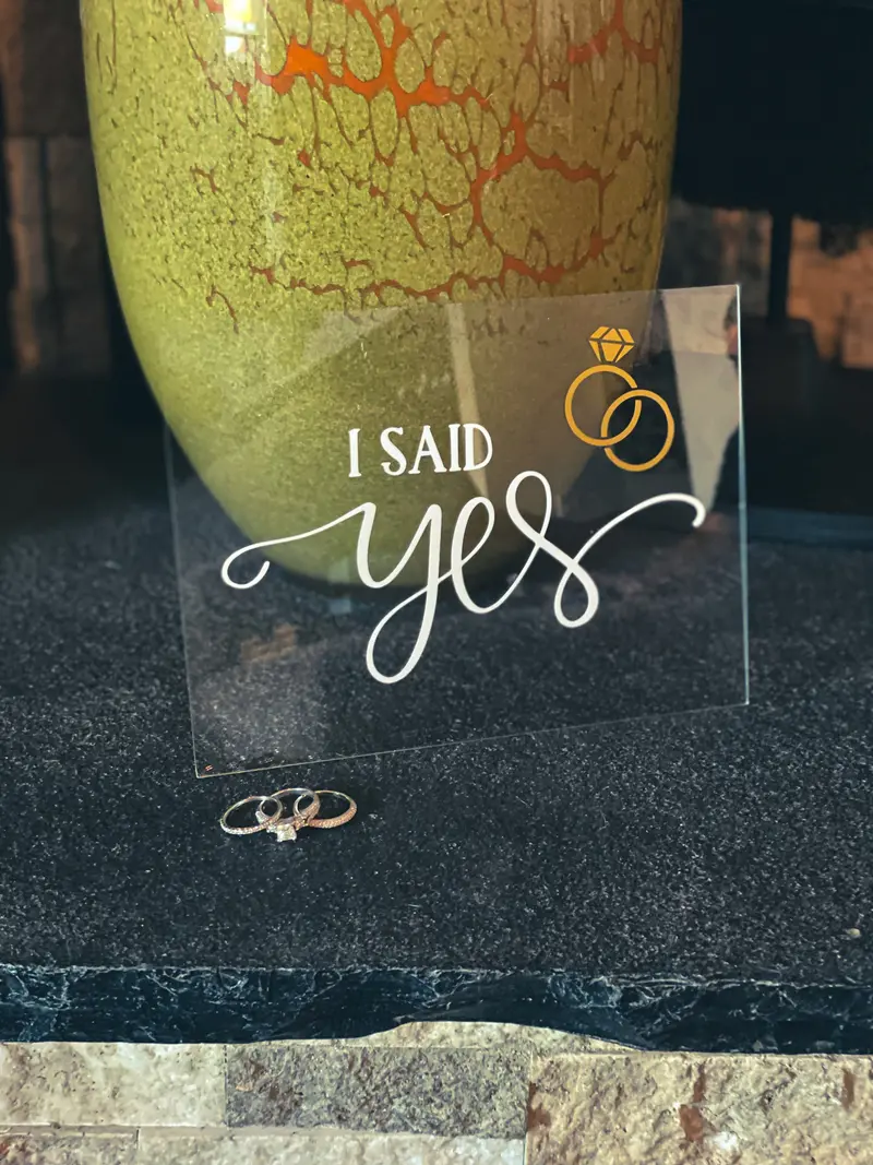 I Said Yes Acrylic Display Sign for Bridal Celebrations 2