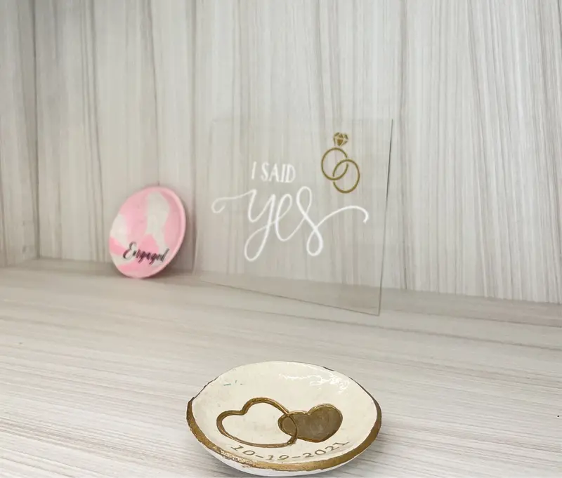 I Said Yes Acrylic Display Sign for Bridal Celebrations