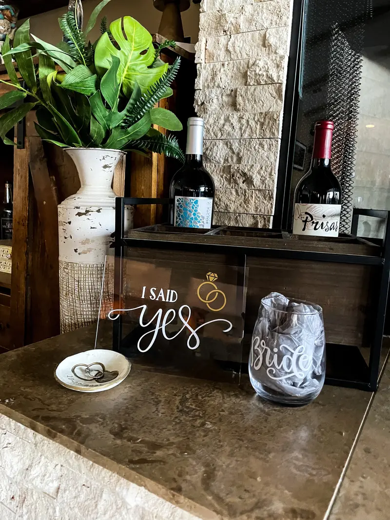 I Said Yes Acrylic Display Sign for Bridal Celebrations