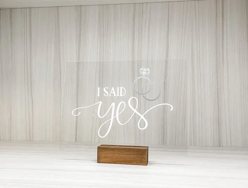 I Said Yes Wooden Keepsake Sign for the Bride-to-Be
