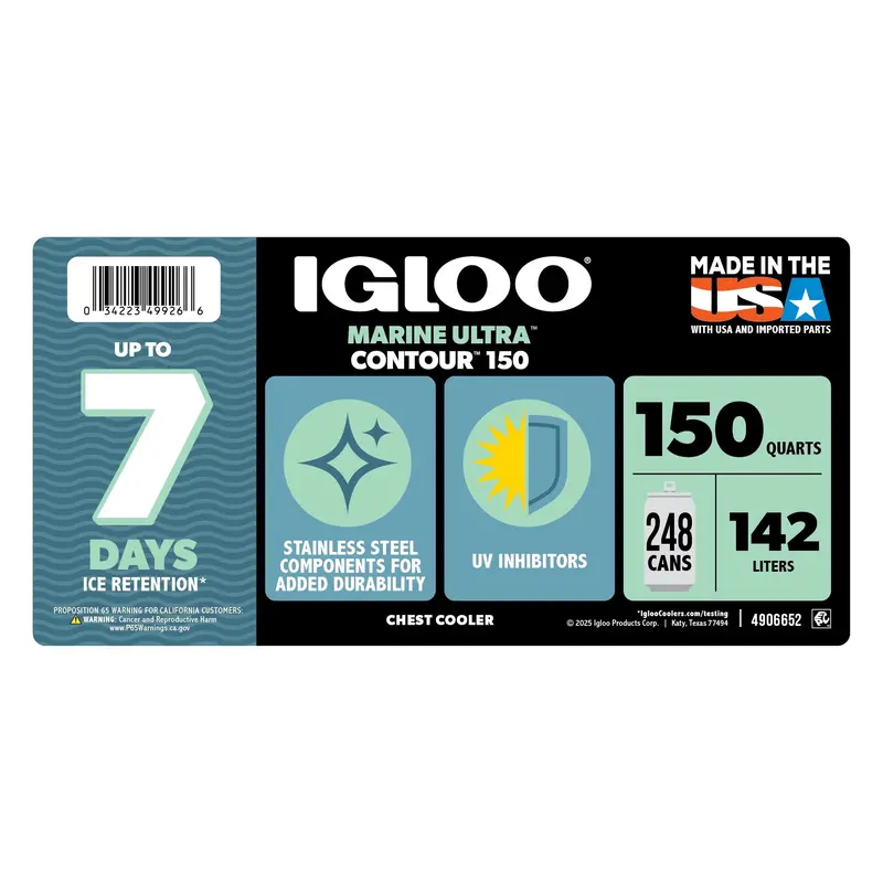 Igloo Latitude 150-Quart Marine-Grade Hard-Sided Cooler – White