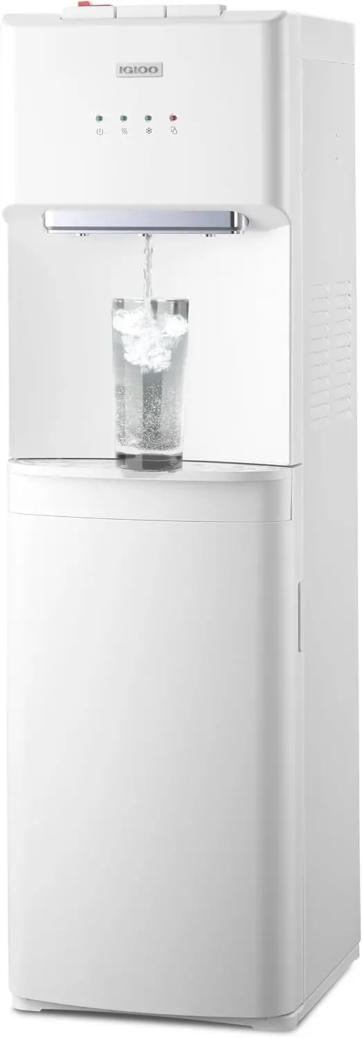 Igloo Top-Load Hot and Cold Water Dispenser – Sleek Black & Stainless Steel Design