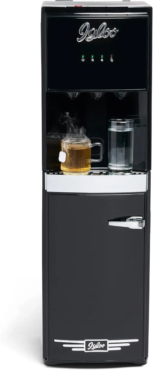 Igloo Top-Loading Dual-Temp Hot & Cold Water Cooler in Black Stainless Steel