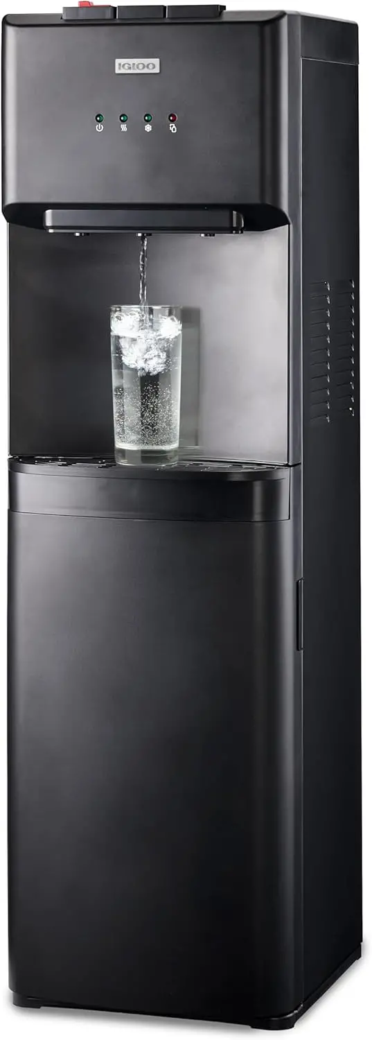 Igloo Top-Loading Dual-Temp Hot & Cold Water Cooler in Black Stainless Steel