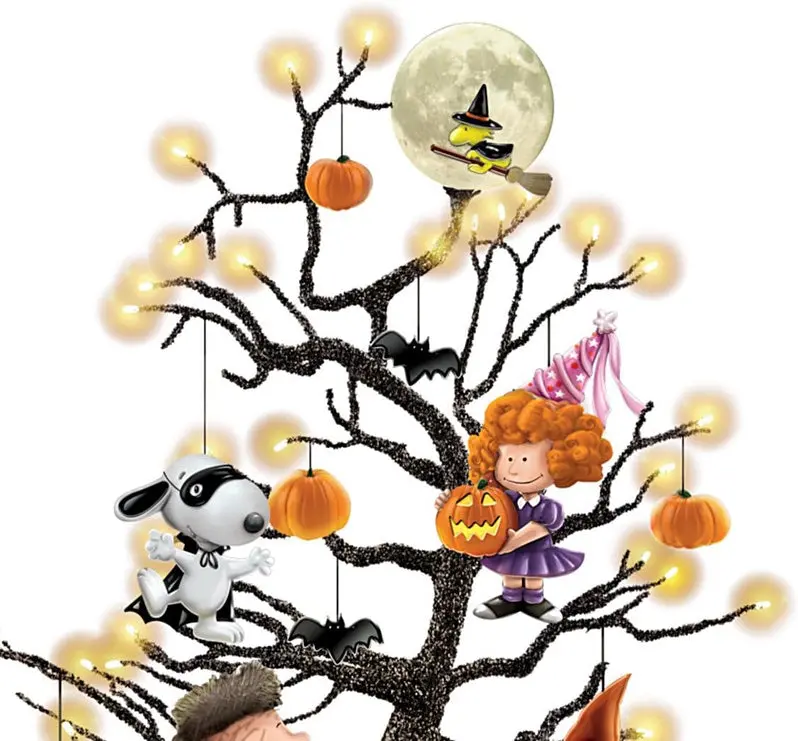 Illuminated Pumpkin Tabletop Tree – Battery-Powered Halloween Centerpiece