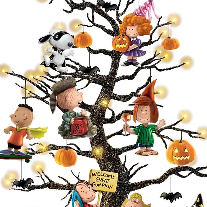 Illuminated Pumpkin Tabletop Tree – Battery-Powered Halloween Centerpiece
