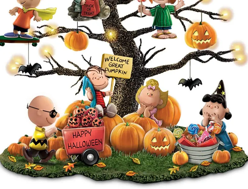 Illuminated Pumpkin Tabletop Tree – Battery-Powered Halloween Centerpiece