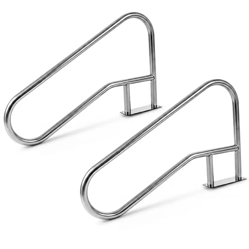 In-Ground Pool Safety Handrail – 50" L x 30" H with Mounting Base Plate 2