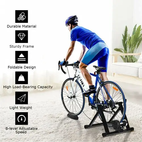 Indoor Magnetic Bike Trainer with 8-Stage Resistance Levels