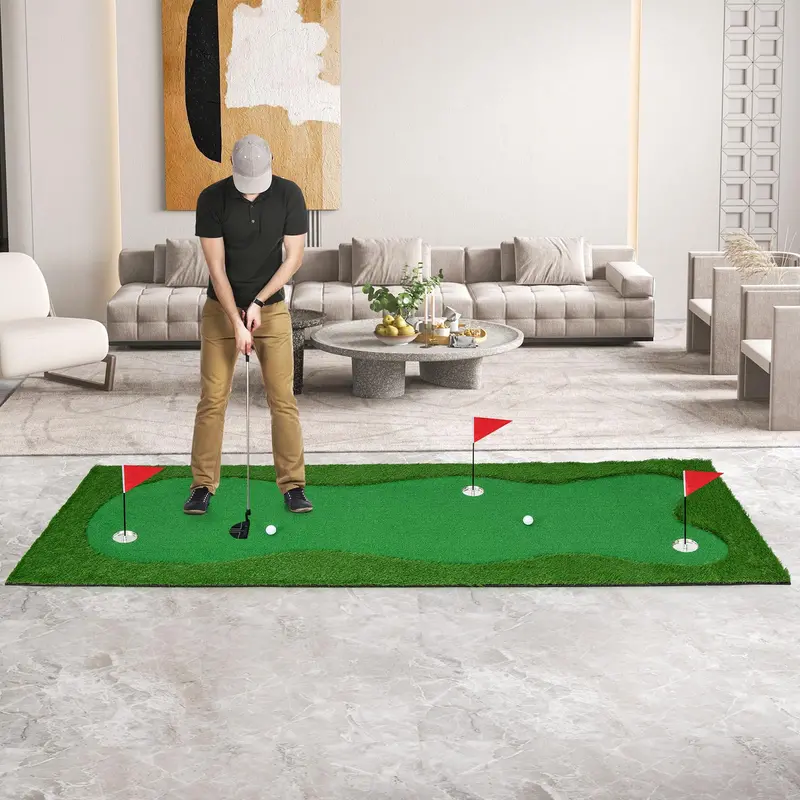 Indoor/Outdoor Golf Putting Green – Realistic Turf Practice Mat 2