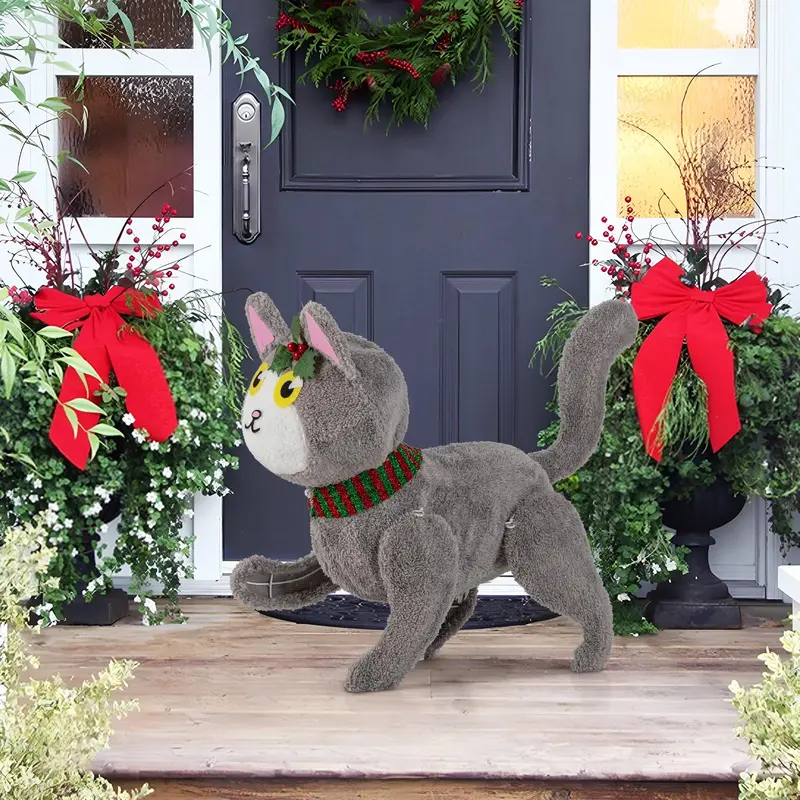 Indoor/Outdoor Lighted Cat Holiday Decoration with 88 Twinkling LED Lights 2
