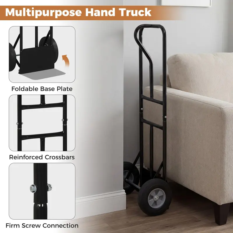 Industrial-Grade Steel Hand Truck – 600 lb Capacity Moving Dolly 2