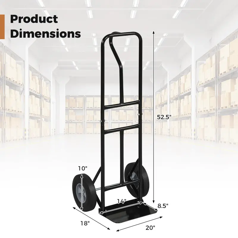 Industrial-Grade Steel Hand Truck – 600 lb Capacity Moving Dolly