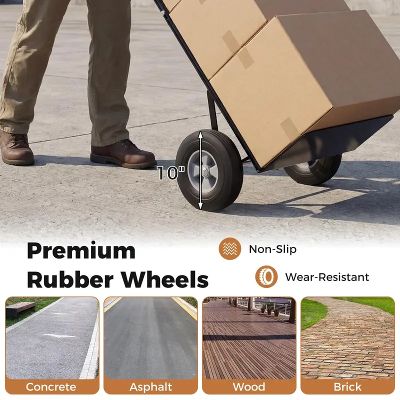 Industrial-Grade Steel Hand Truck – 600 lb Capacity Moving Dolly