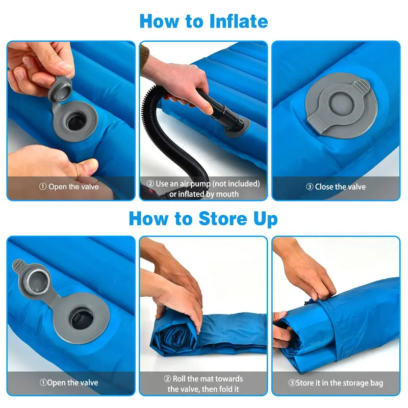 Inflatable Camping Sleeping Pad, 3-Inch Thick Waterproof Air Mattress for Backpacking & Car Camping 2