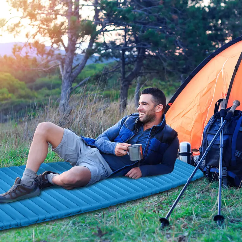 Inflatable Camping Sleeping Pad, 3-Inch Thick Waterproof Air Mattress for Backpacking & Car Camping