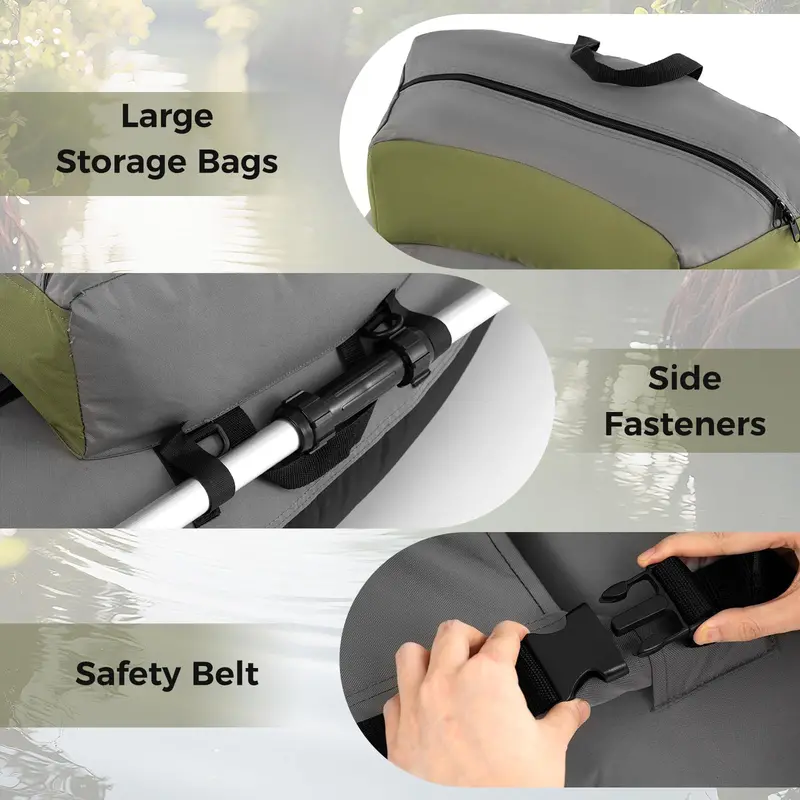 Inflatable Fishing Float Tube with Built-In Fish Ruler and 350-Pound Weight Capacity