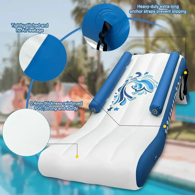 Inflatable Pontoon Boat Water Slide — Backyard or Poolside Fun for Kids, Includes Electric Pump & Carry Bag