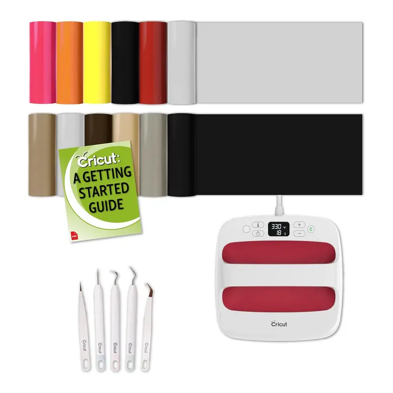 Infusible Ink Starter Bundle – 9" × 9" Cutting Mat, Transfer Sheets, Markers, Coasters, and 20" × 16" Heat Press Mat for Custom Apparel & Home Decor 2