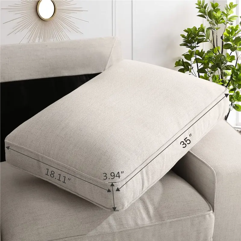 INGALIK Modern 3-Seater Beige Loveseat Sofa – 71-Inch Living Room Sofa