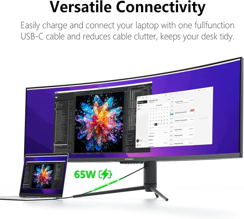 INNOCN 49-Inch Curved Gaming Monitor – 144Hz Refresh Rate, HDR400, USB-C Connectivity (Model 49C1G)