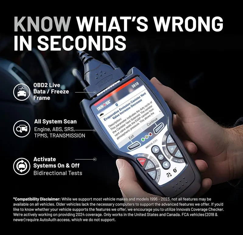 Innova 5610 Advanced OBD2 Bidirectional Scan Tool – Firmware Updates & Technical Support Included