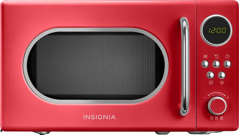Insignia Compact Microwave Oven – 0.7 Cubic Feet, Cherry Red Finish