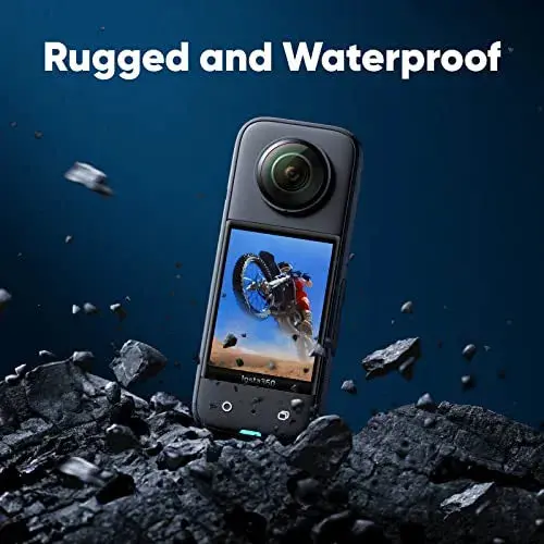 Insta360 X3 Motorcycle Mount Kit – Waterproof 360° Action Camera with 48MP Sensors & WiFi
