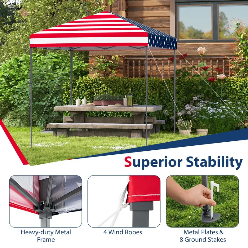 Instant 8.2-Foot Pop-Up Canopy Tent with Carry Bag for Easy Transport