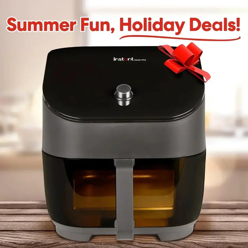 Instant Vortex Plus 6-Quart Air Fryer – ClearCook Window, 6-in-1 Versatility (Air Fry, Bake, Roast, Broil, Dehydrate, Reheat), Black