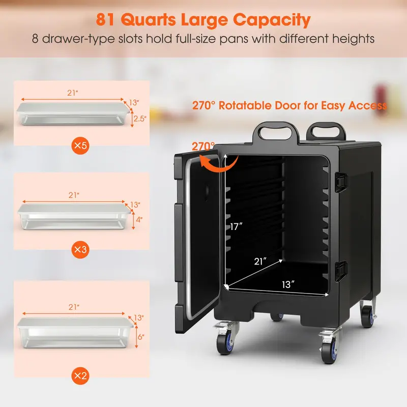 Insulated Food Pan Carrier – Holds Five Full-Size Gastronorm Pans