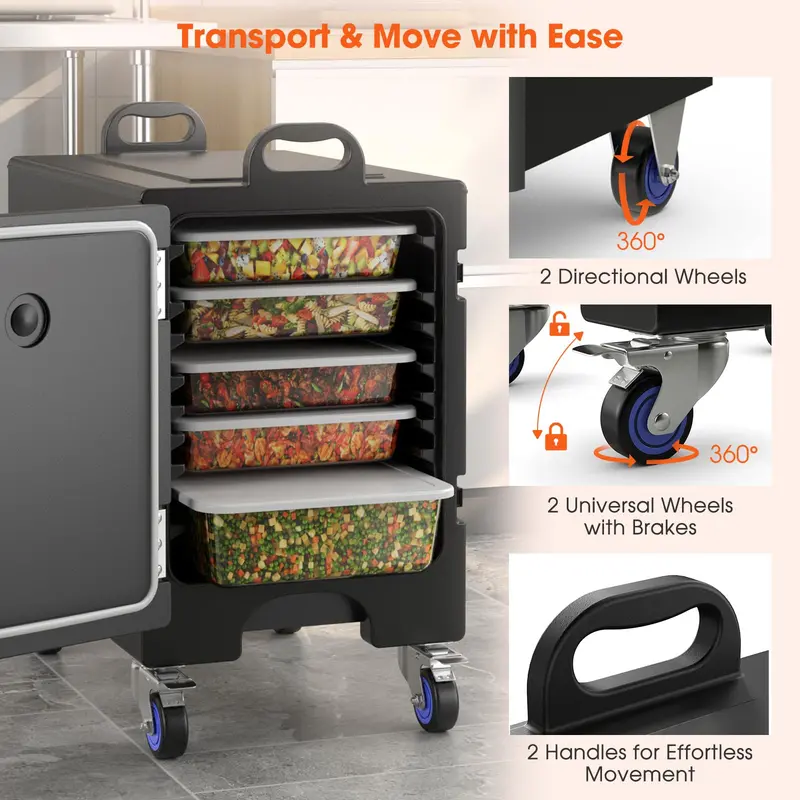 Insulated Food Pan Carrier – Holds Five Full-Size Gastronorm Pans