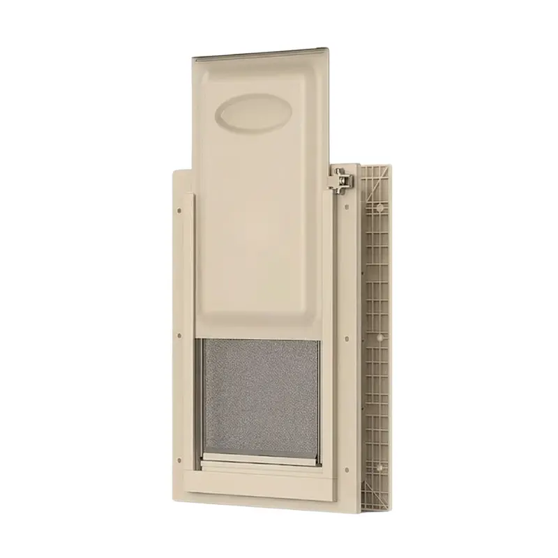 Insulated Pet Door with Telescoping Tunnel and Magnetic Dual-Flap Design