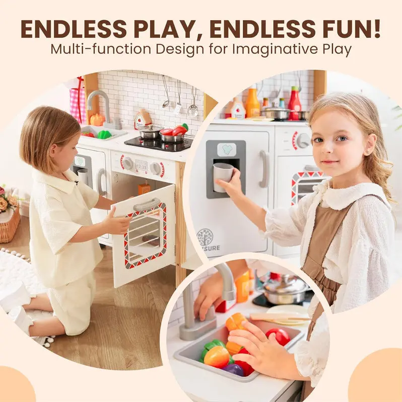Interactive Play Kitchen for Toddlers with Lights, Sounds & Food Accessories