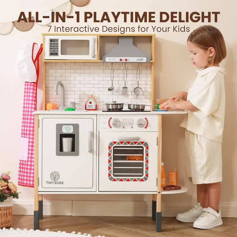 Interactive Play Kitchen for Toddlers with Lights, Sounds & Food Accessories