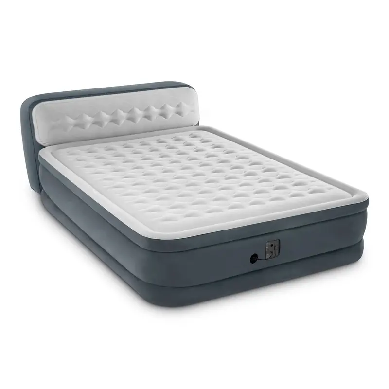 Intex Dura-Beam Deluxe Queen Air Mattress – 18-Inch Height, Built-in Pump