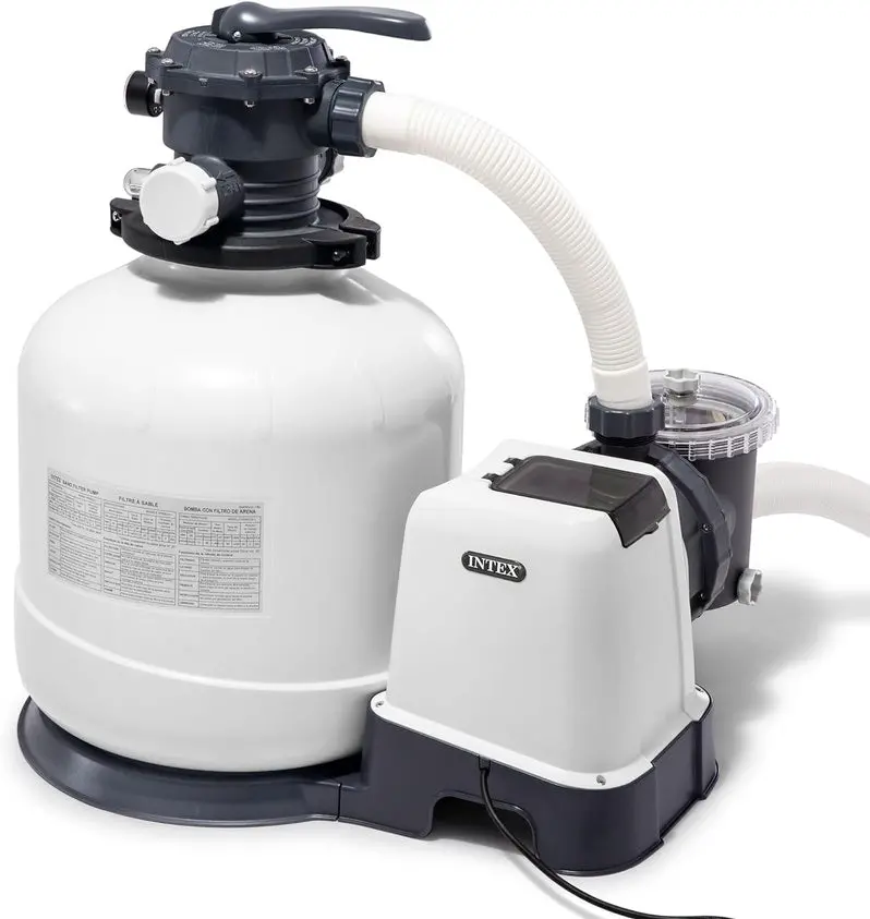 Intex Krystal Clear 16-Inch Sand Filter Pump – 3,000 GPH for Above-Ground Pools with Timer, GFCI Protection, and 6-Function Control