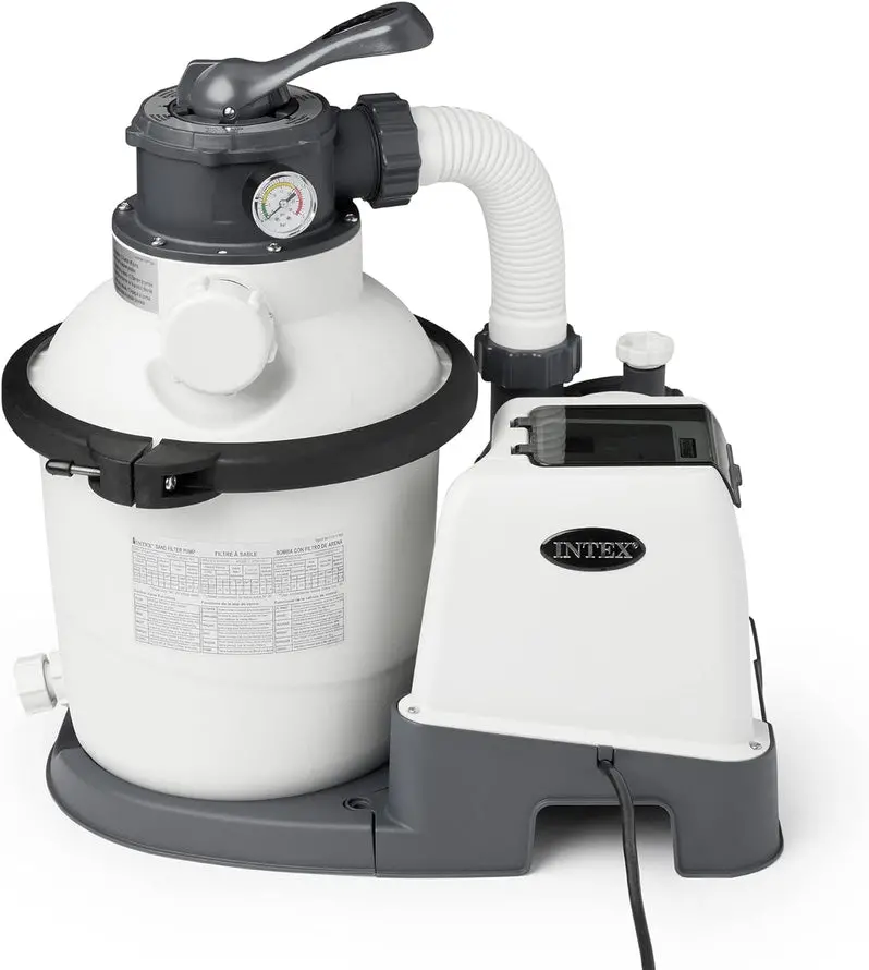 Intex Krystal Clear 16-Inch Sand Filter Pump – 3,000 GPH for Above-Ground Pools with Timer, GFCI Protection, and 6-Function Control