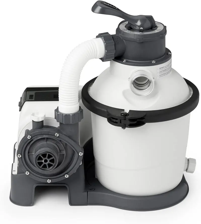 Intex Krystal Clear 16-Inch Sand Filter Pump – 3,000 GPH for Above-Ground Pools with Timer, GFCI Protection, and 6-Function Control