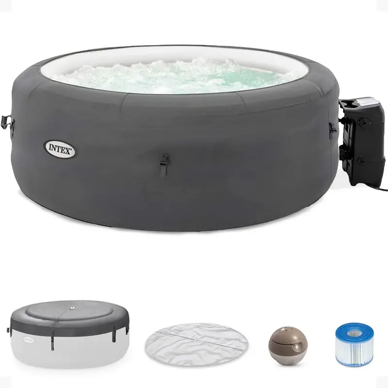 Intex SimpleSpa Inflatable Hot Tub – 4-Person Bubble Massage Spa with Insulated Cover 2