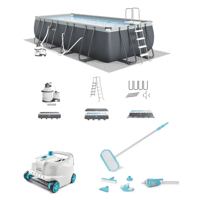 Intex Ultra XTR 24 ft x 12 ft x 52 in Above-Ground Pool Kit with Dual Inflatable Floats and Cooler