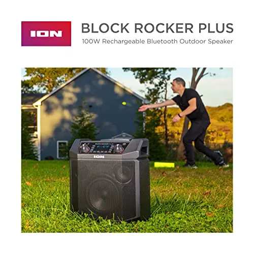 ION Audio Block Rocker Plus – 100W Portable Bluetooth Speaker with Karaoke Mic, AM/FM Radio, Wheels & USB Charging 2